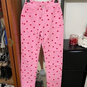 Pink heart pants